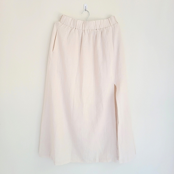 Quince NWT 100% European Linen Maxi Skirt, Sand S - Picture 1 of 8